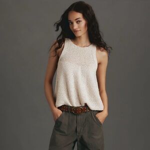 Pilcro Cream Sleeveless Knit Top